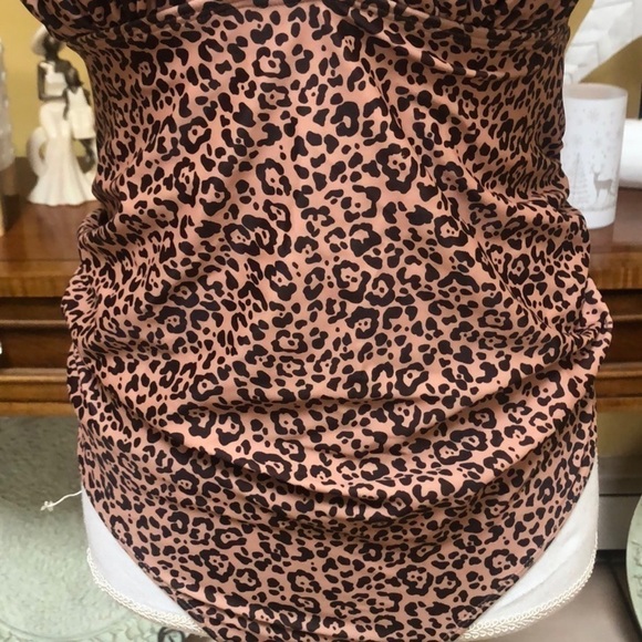 Fashion Union Maternity Animal Print Tie Shoulder Keyhole Detail Swimsuit Size 6 - Picture 4 of 16